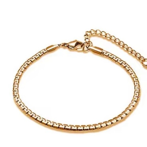 Jewelry - Gold Snake Chain Bracelet 18K Gold Plated Adjustable Clasp NEW